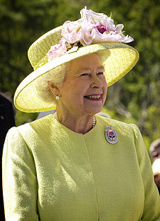 Elderly lady with grey hair is smiling in outdoor setting.